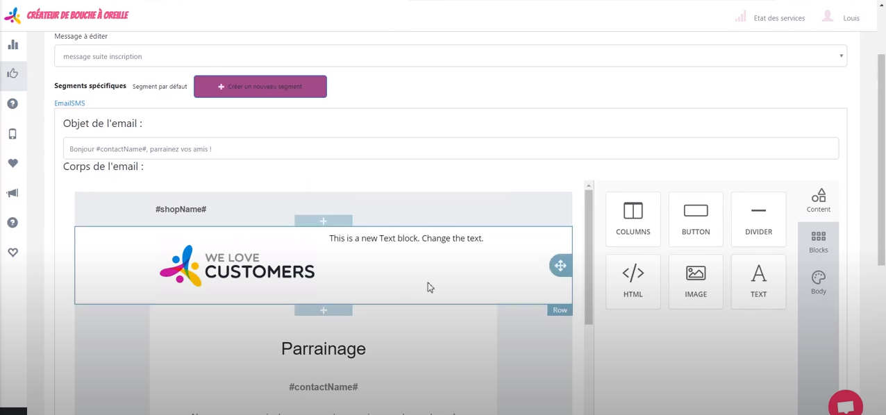 We Love Customers custom email creation