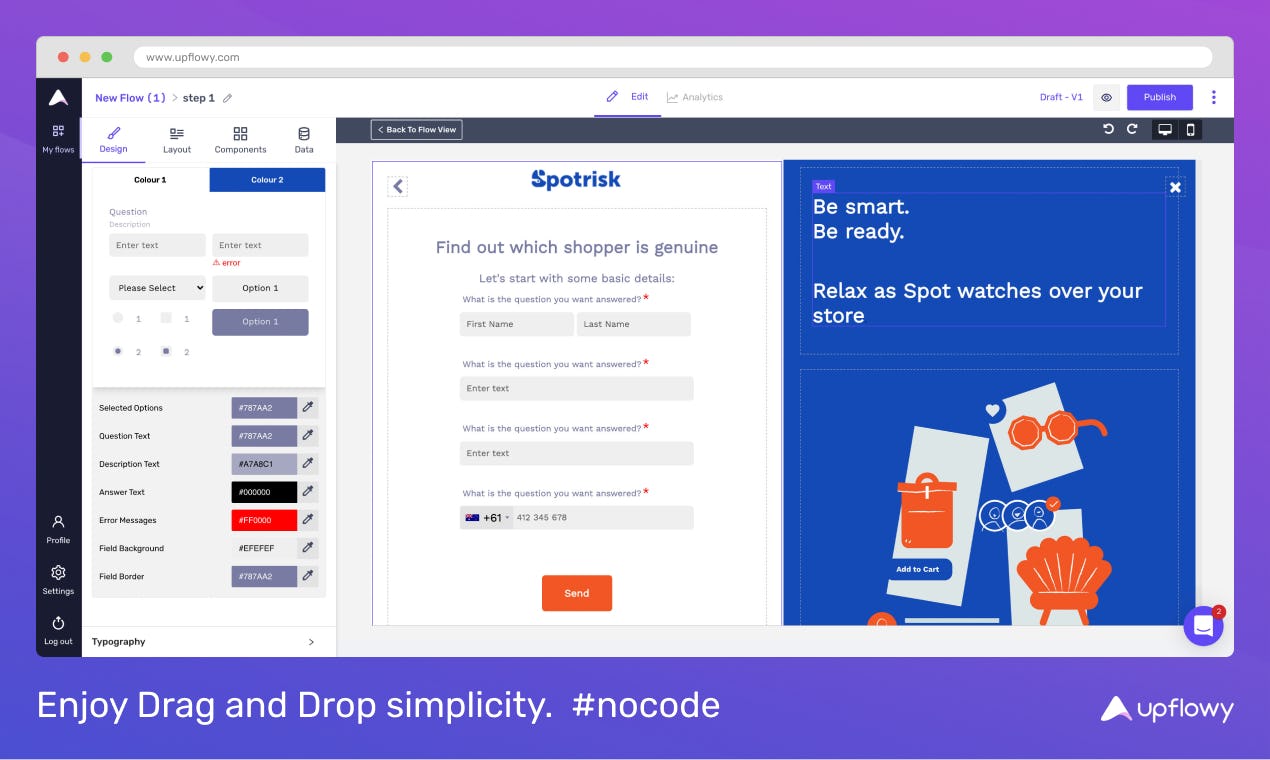 Upflowy Software - Drag and drop