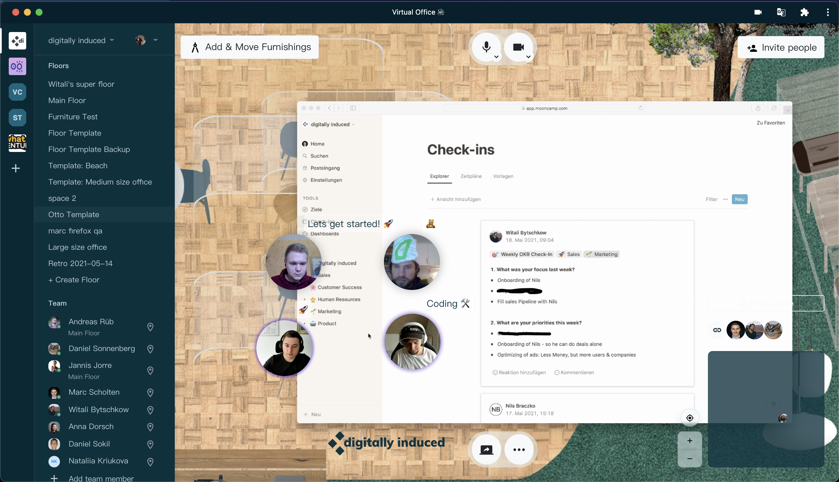 Share your screen, embed entire websites, watch videos together - you are not limited. At least not by us. These features allow a seamless experience between different teams that use different software. Combine, harmonize and get to work.-thumb