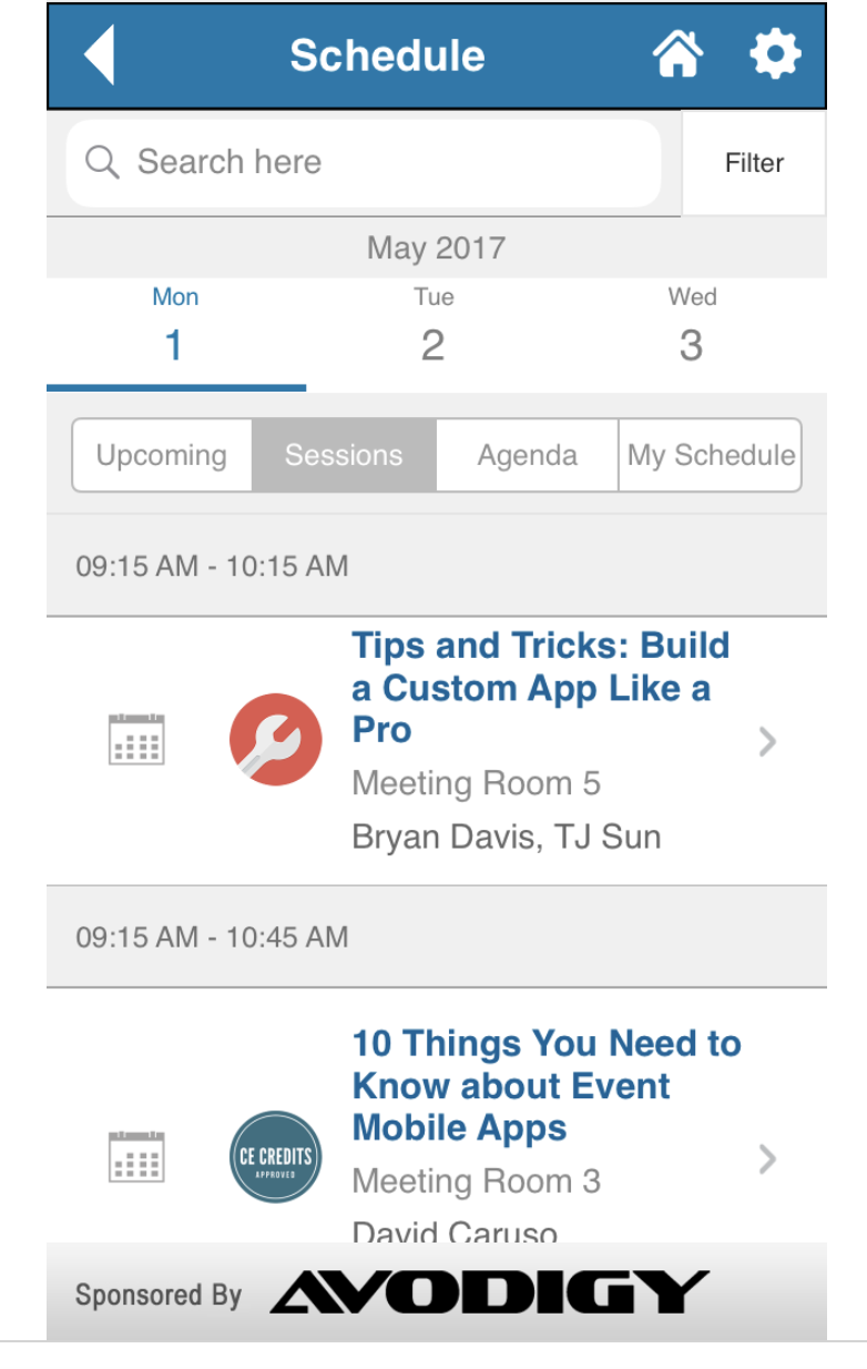 Allow attendees to personalize their schedule and pick which sessions they'd like to add to their calendar