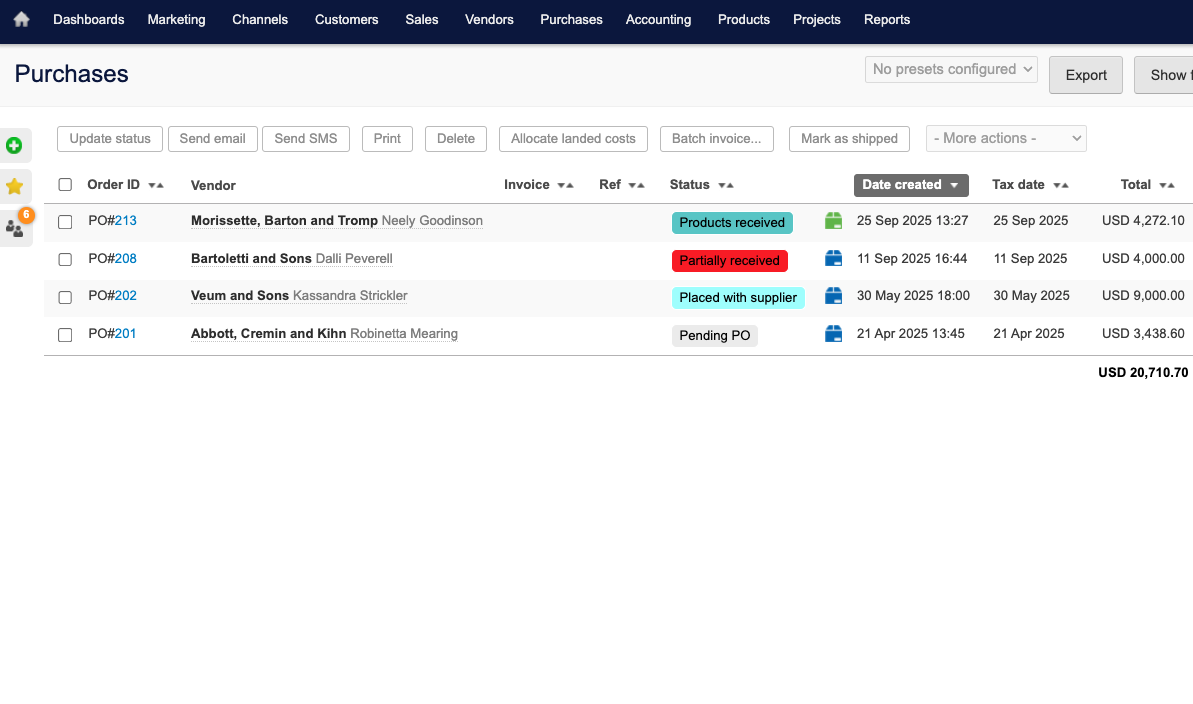 Brightpearl Software - Brightpearl purchases
