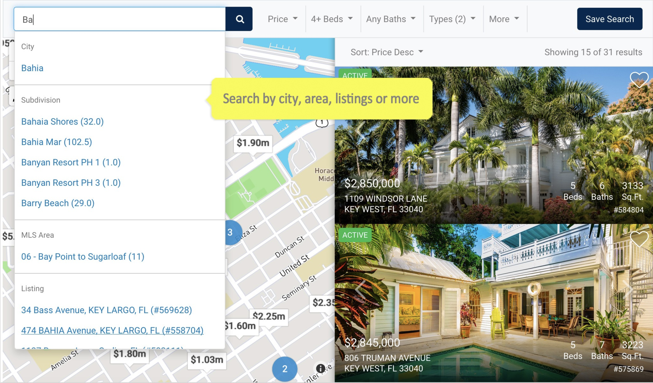 The most powerful IDX search and lead capture available, Eureka search combines advanced IDX property search options with mapped results to give your site a search that rivals the big real estate portals. 