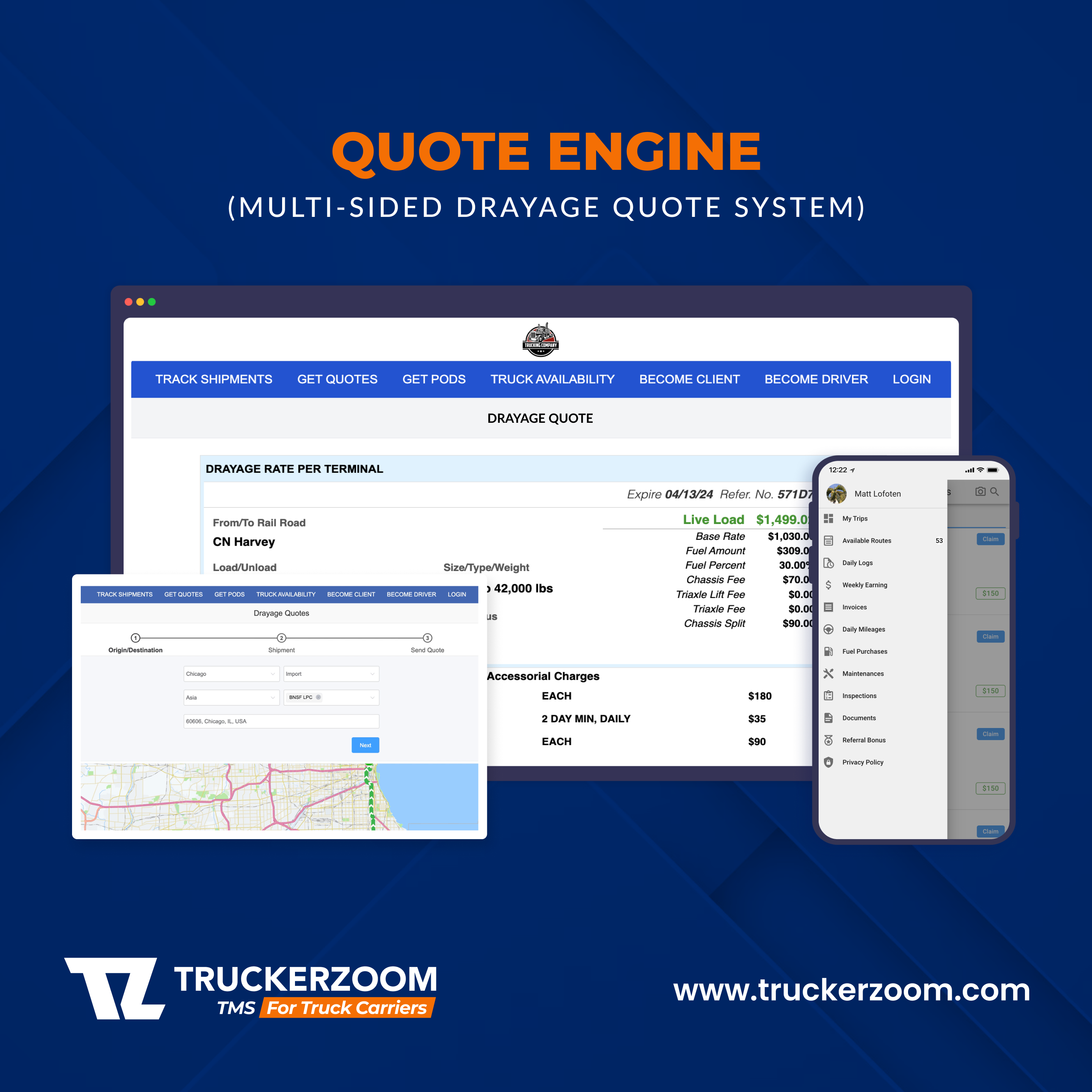 Multi-sided drayage quote management system