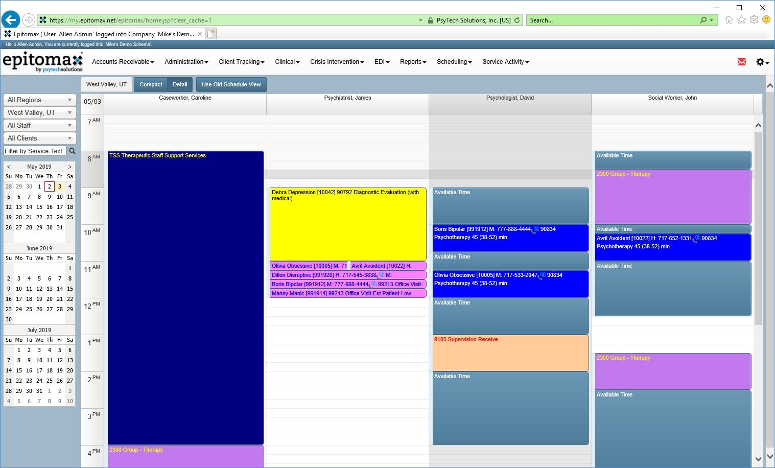 Epitomax Software - Location Calendar