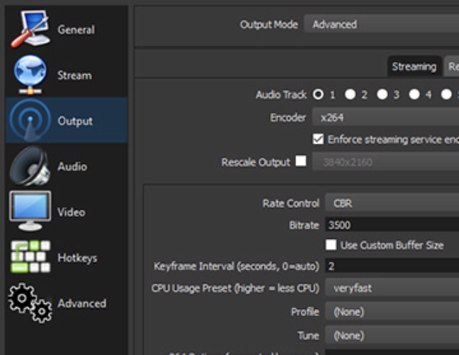 OBS Studio settings panel