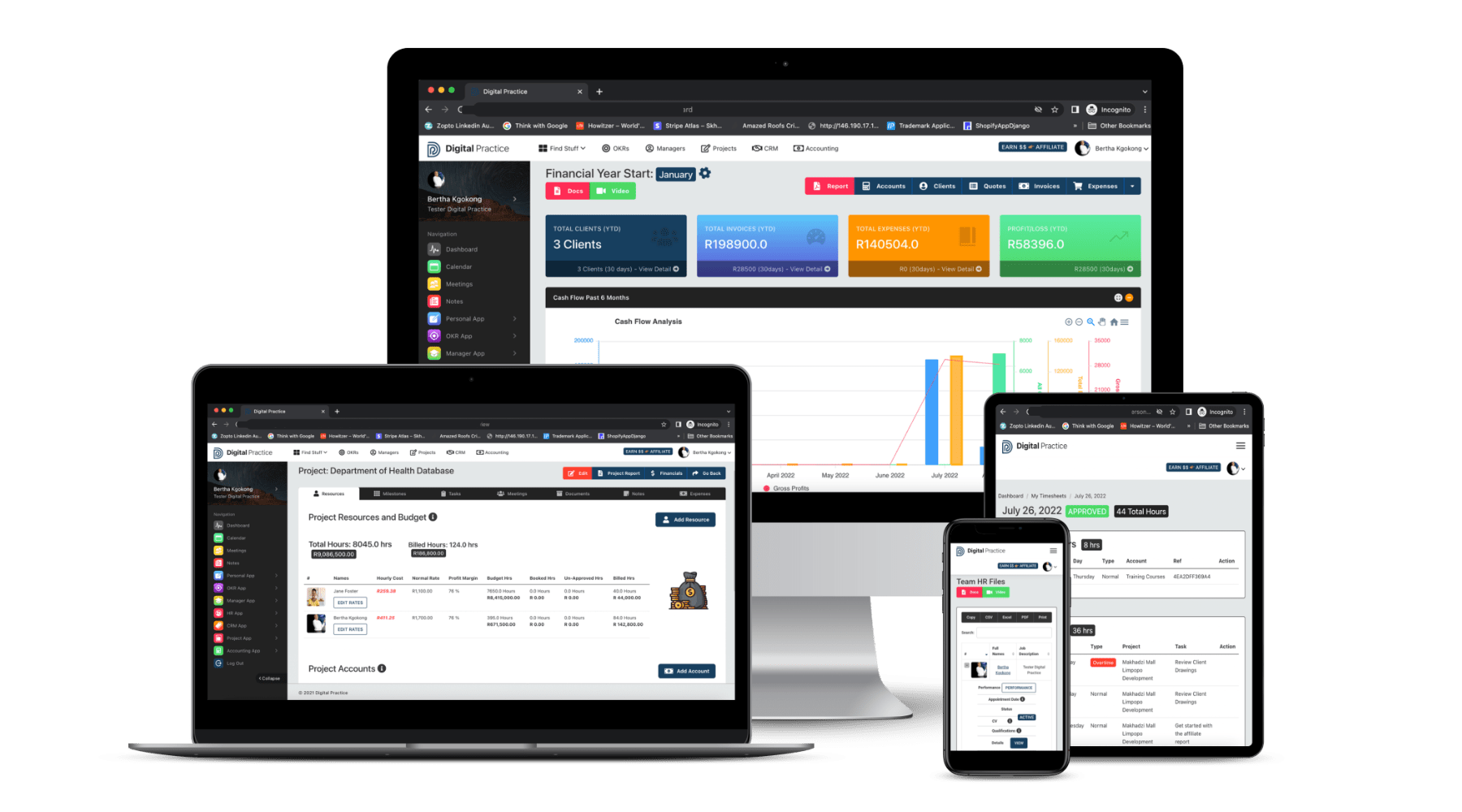 Digital Practice Software - Dashboard