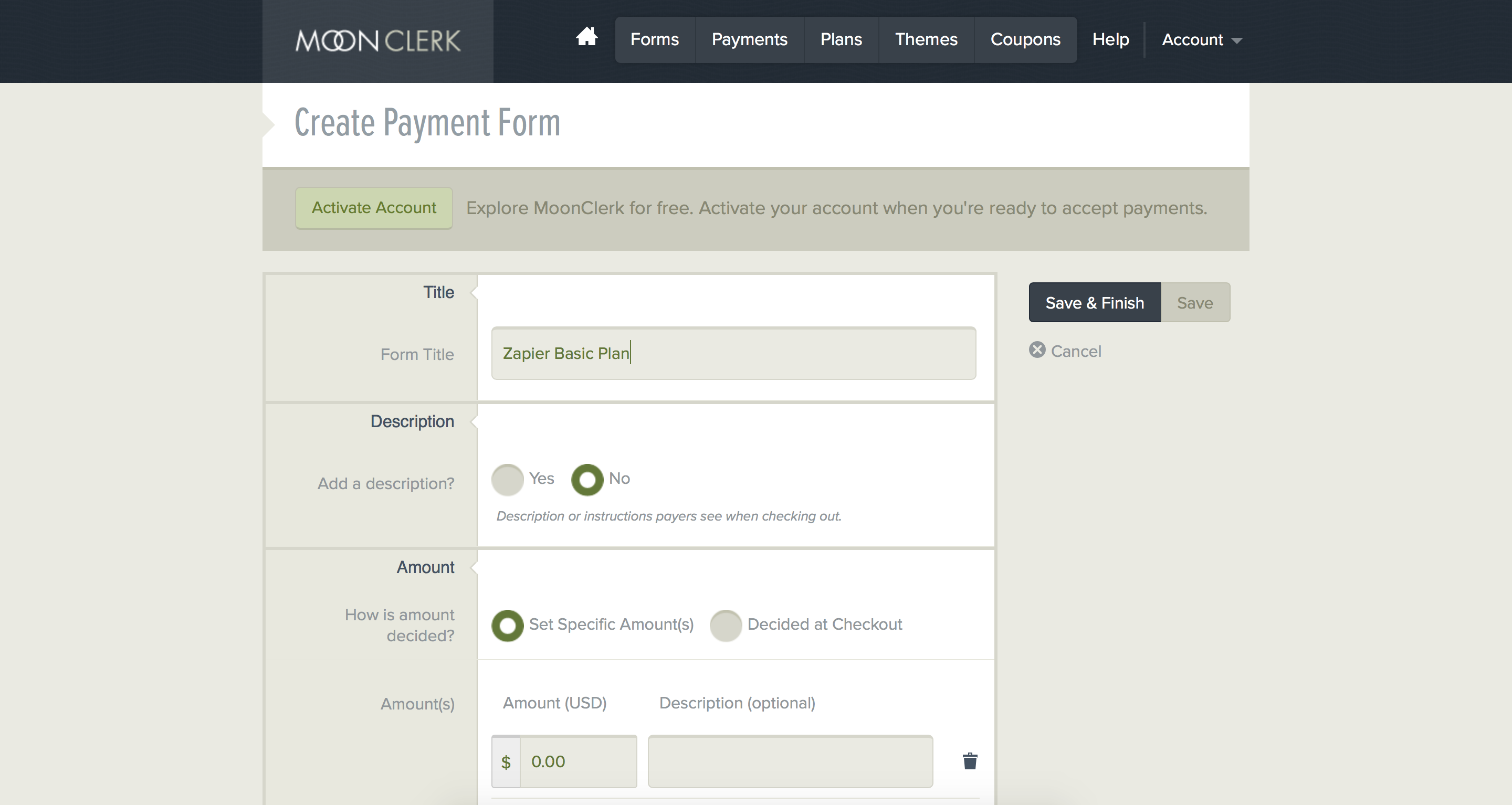 MoonClerk Software - Payment form