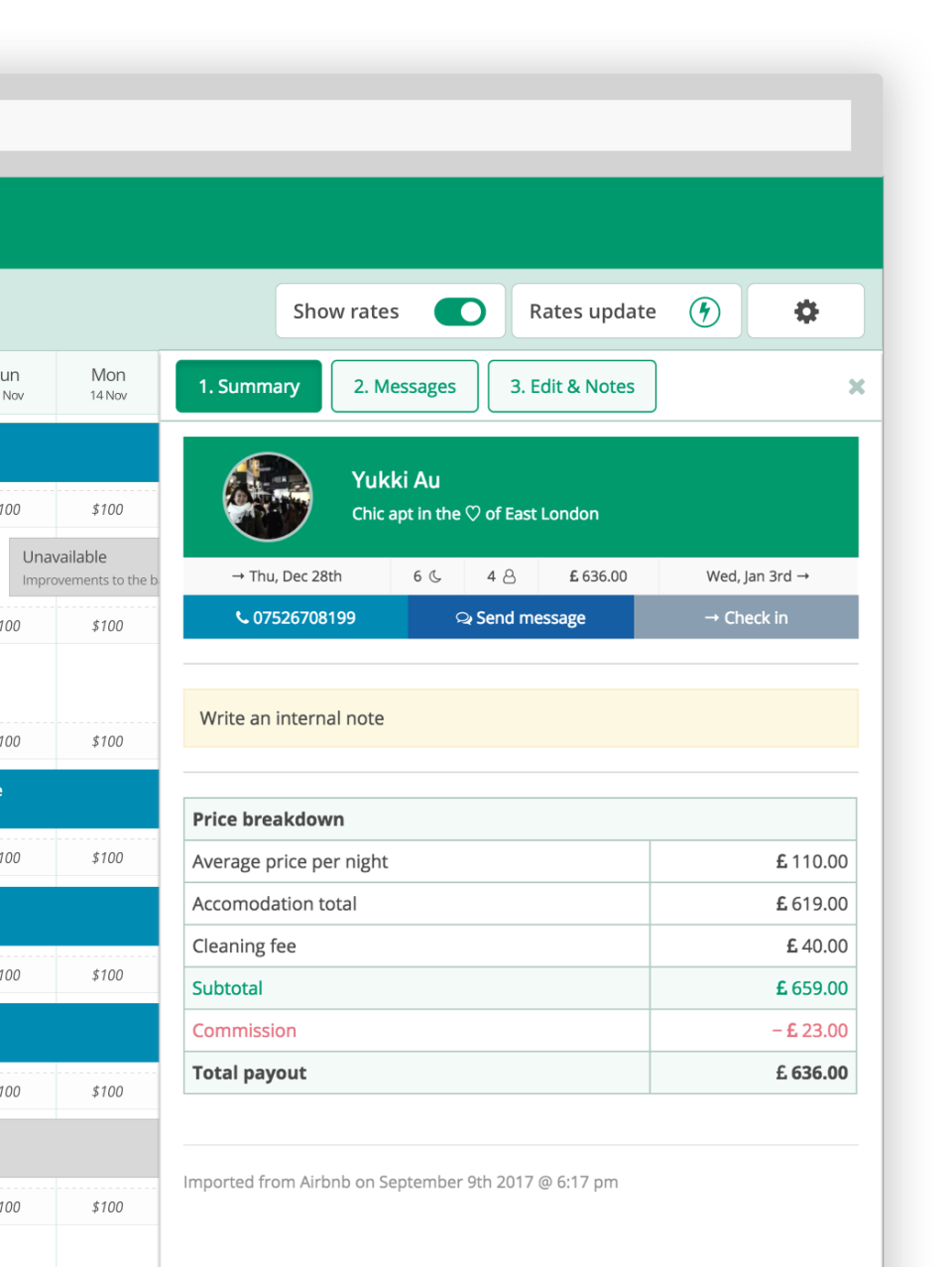 Uplisting Software - View guest booking summaries, messages and notes all from a centralized location