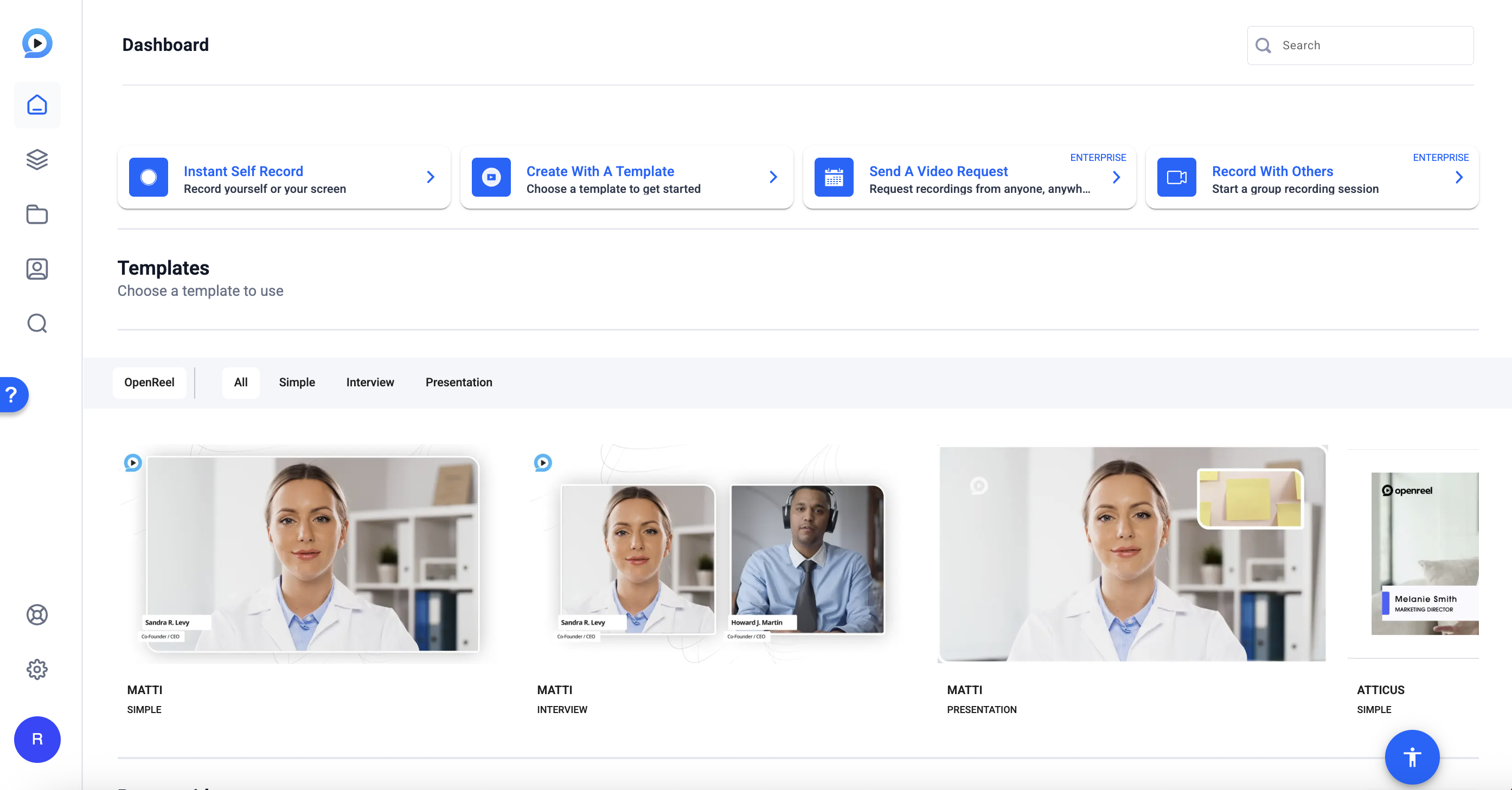 OpenReel screenshot: OpenReel dashboard