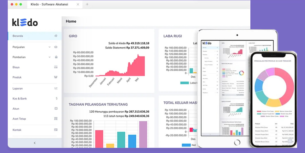 Kledo screenshot: Kledo home