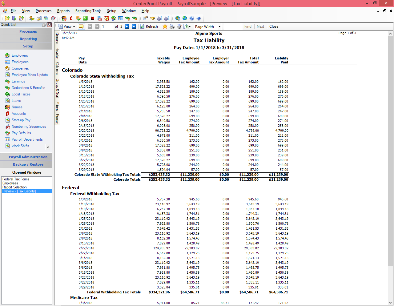 Tax Liability Report