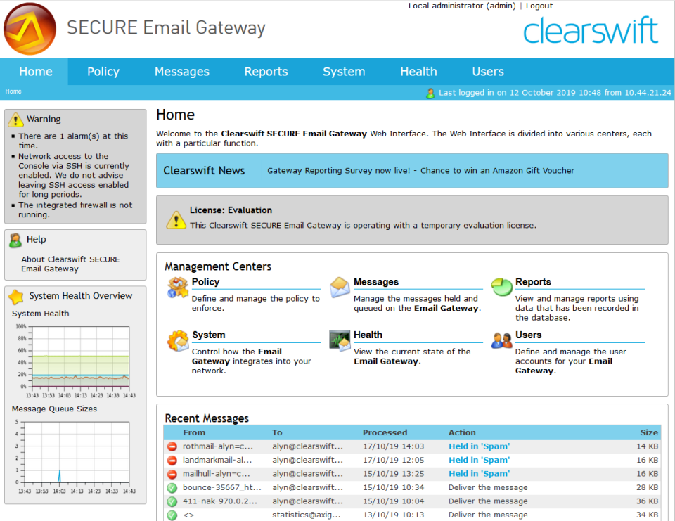 Clearswift SECURE Email Gateway Software - 1