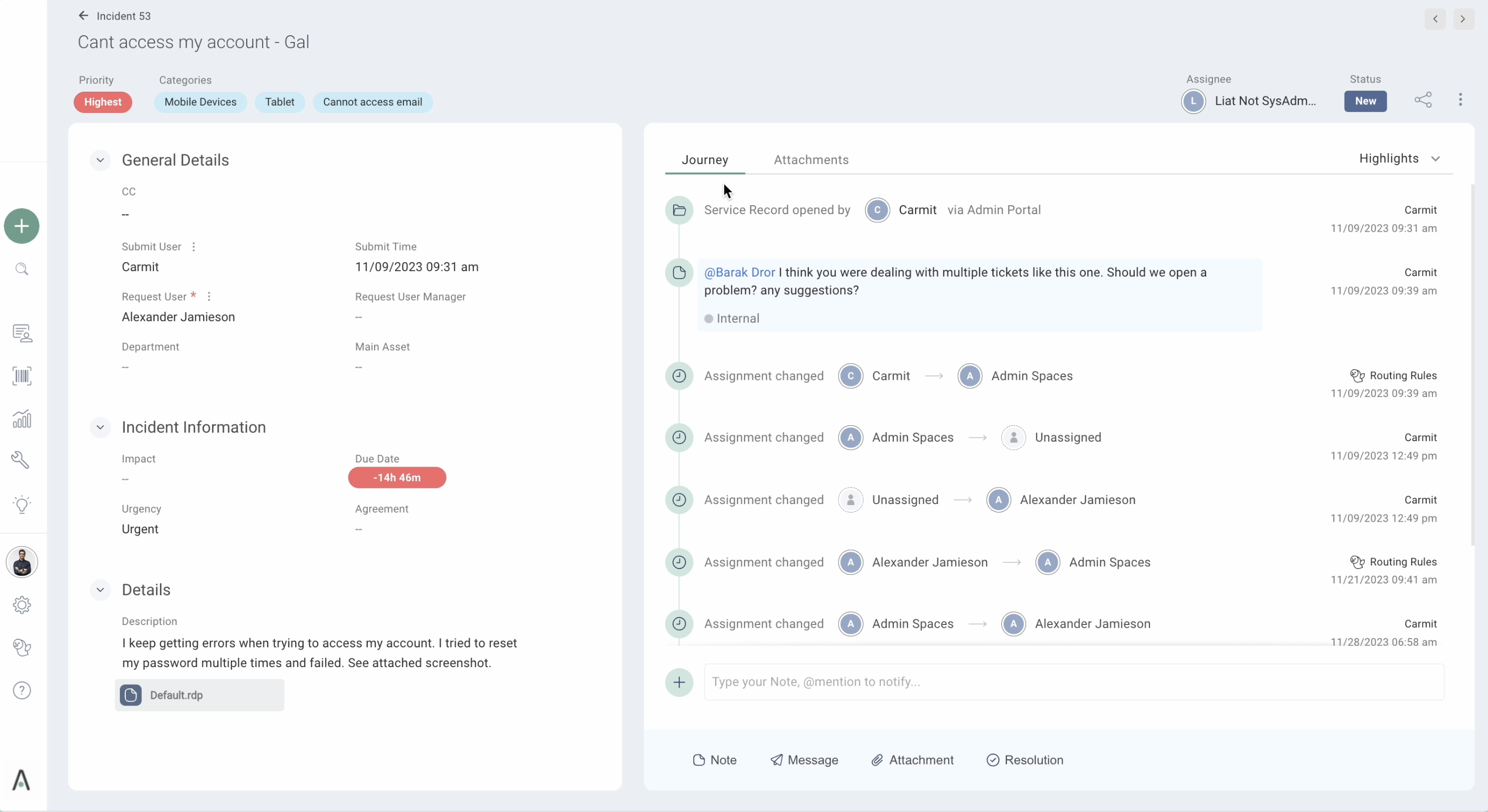 Ticket Journey - Admins can deep dive into the history and context of a ticket, quickly, with ticket journey filters, while reviewing a chronological, consolidated view of everything to help reach a resolution, faster – including all actions taken
