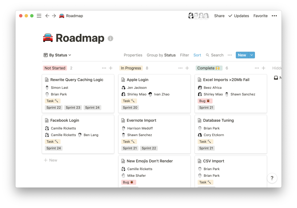 Notion Software - Notion project roadmap