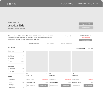 Bidsquare Cloud customizable auction page