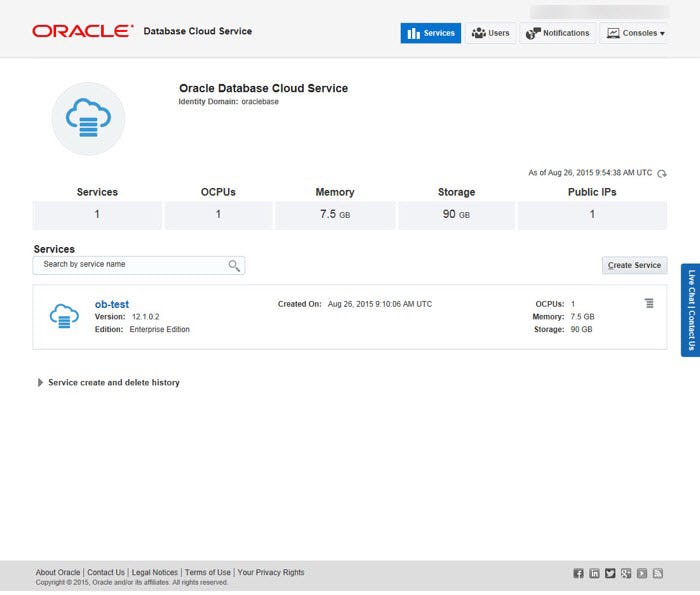 Oracle Database Software - Oracle Database Cloud services
