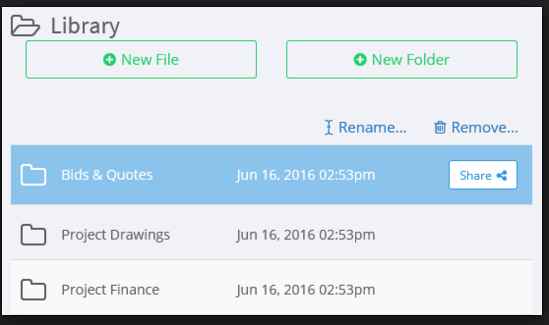 Share project files & folders