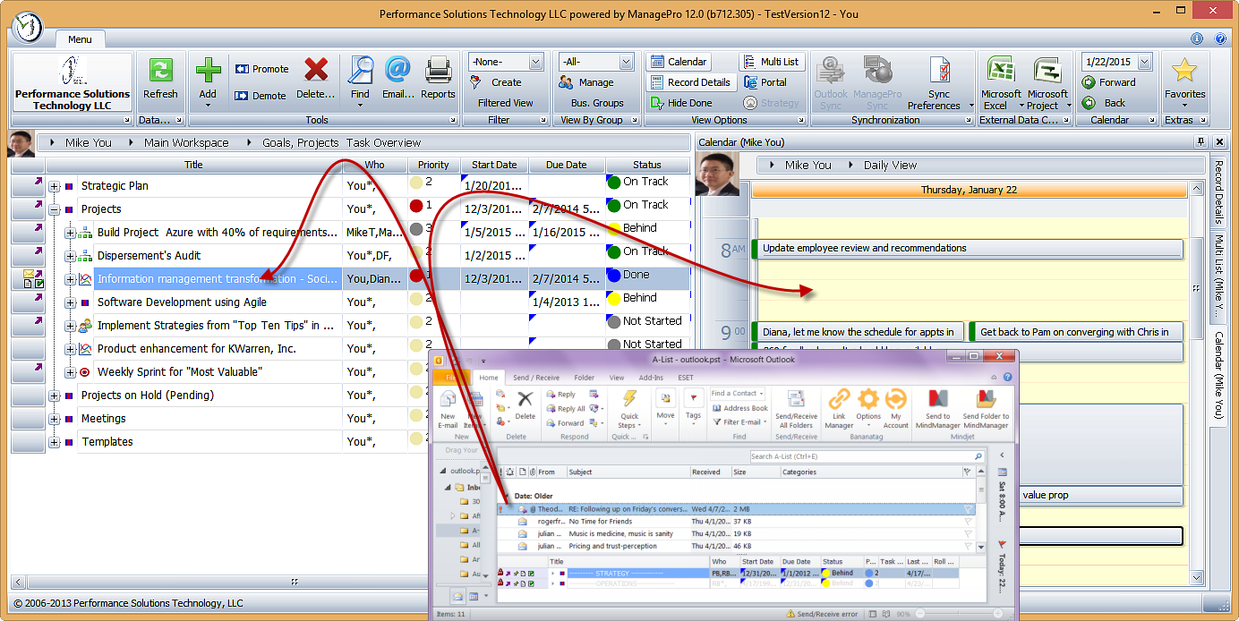 ManagePro Software - Outlook Drag & Drop and Sync