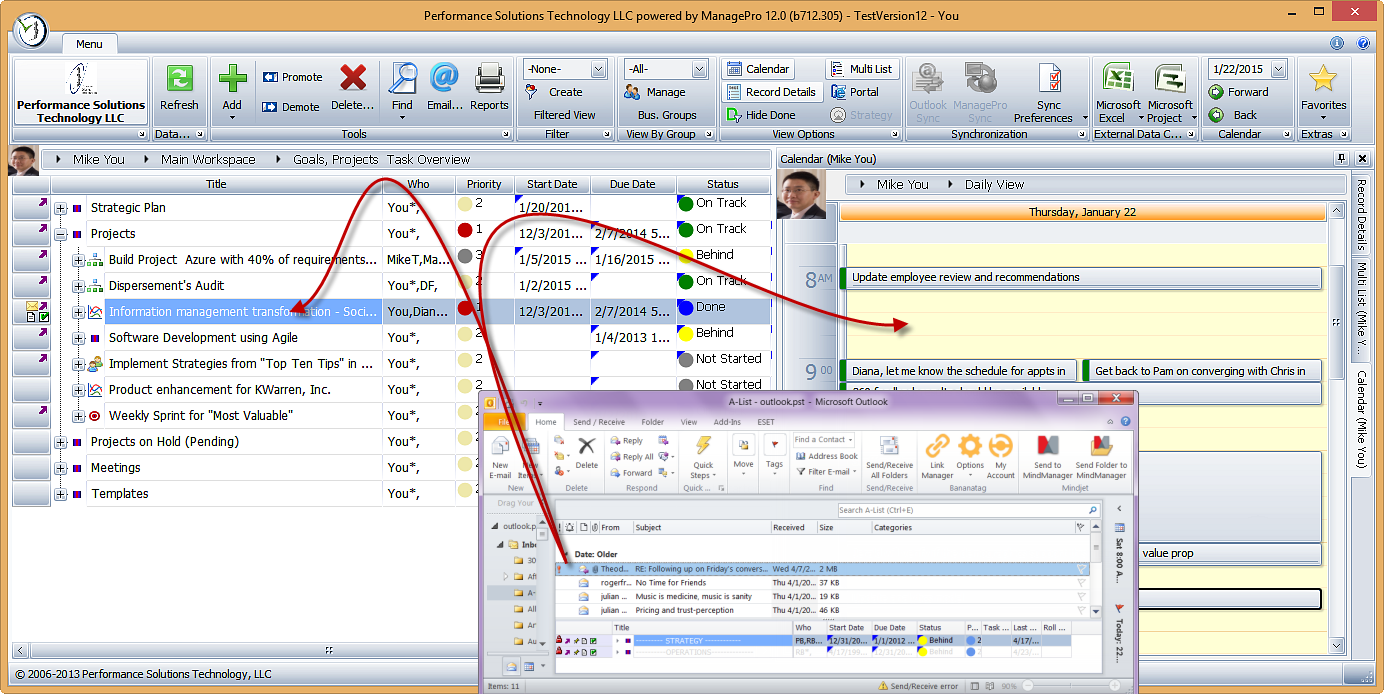 Outlook Drag & Drop and Sync