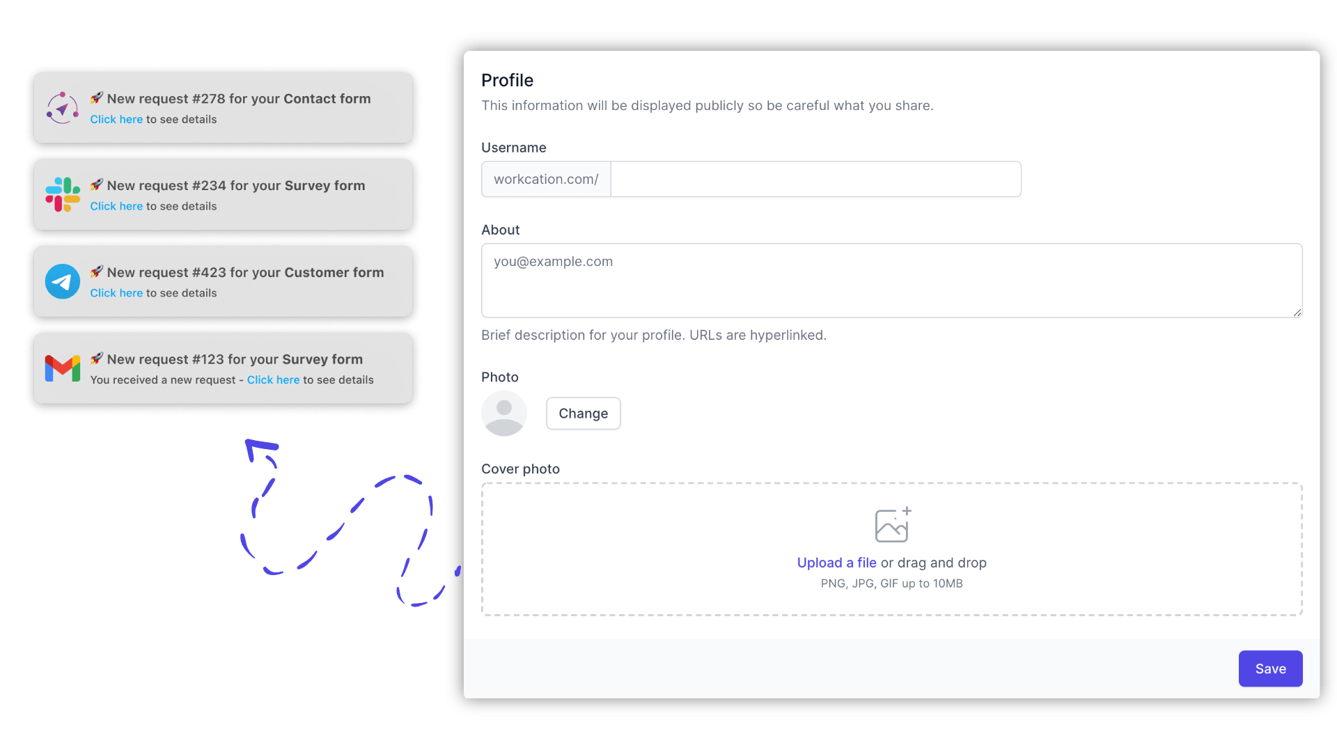 Send forms and get instant notifications
