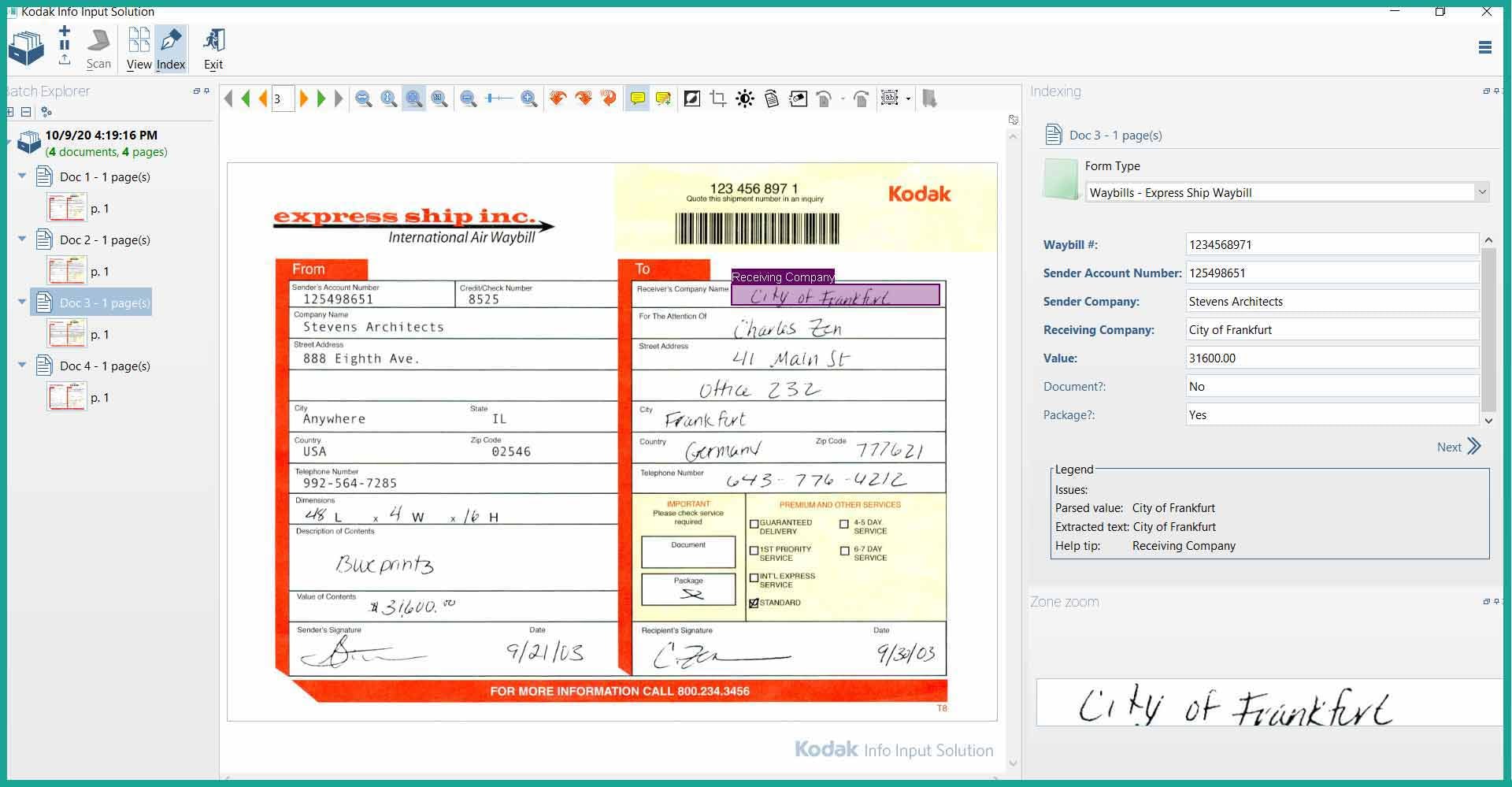 Kodak Info Input Solution Software - Ultra-accurate classification and extraction