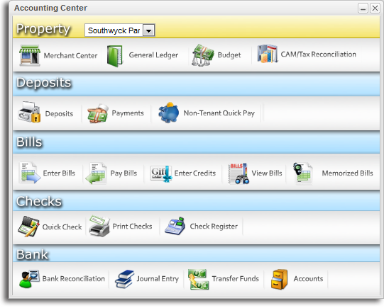Total Management Software - Manage deposits, bills and checks with the Accounting Center