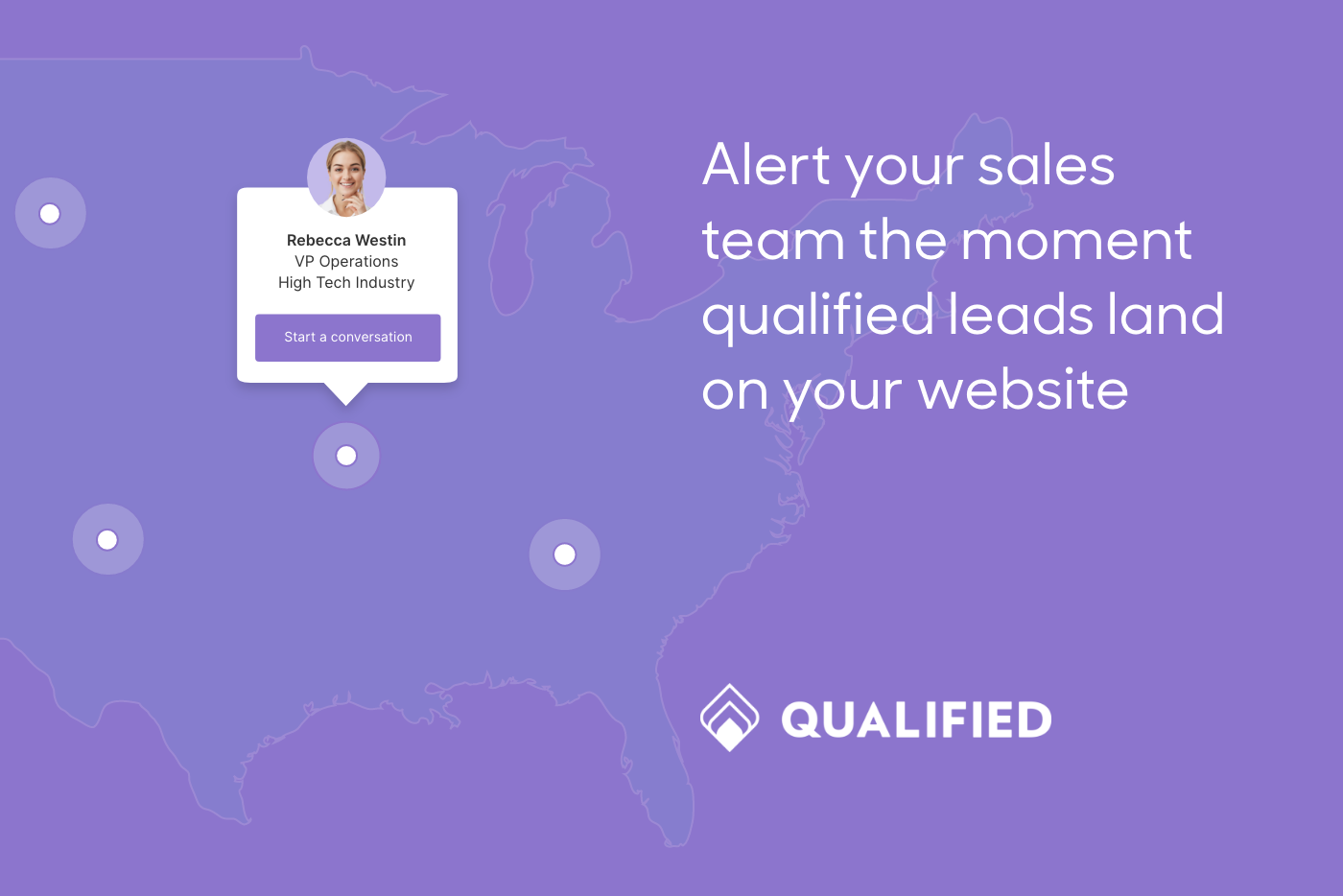 We'll alert your sales team the moment qualified leads land on your website and tell you exactly who they are, powered by apps like Salesforce, Pardot, 6Sense, Marketo, and Clearbit.