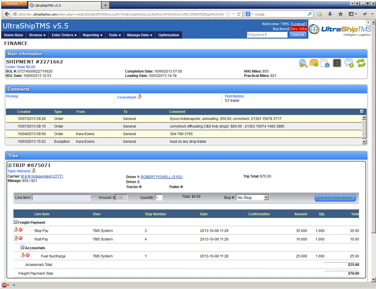 Finance information