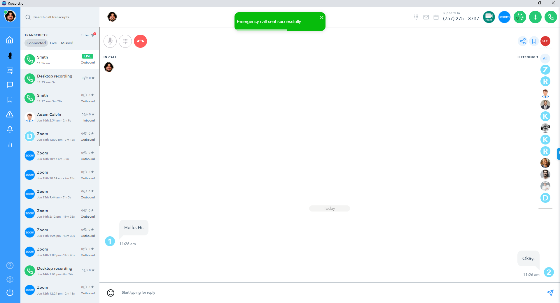 Ripcord screenshot: Ripcord sales enablement