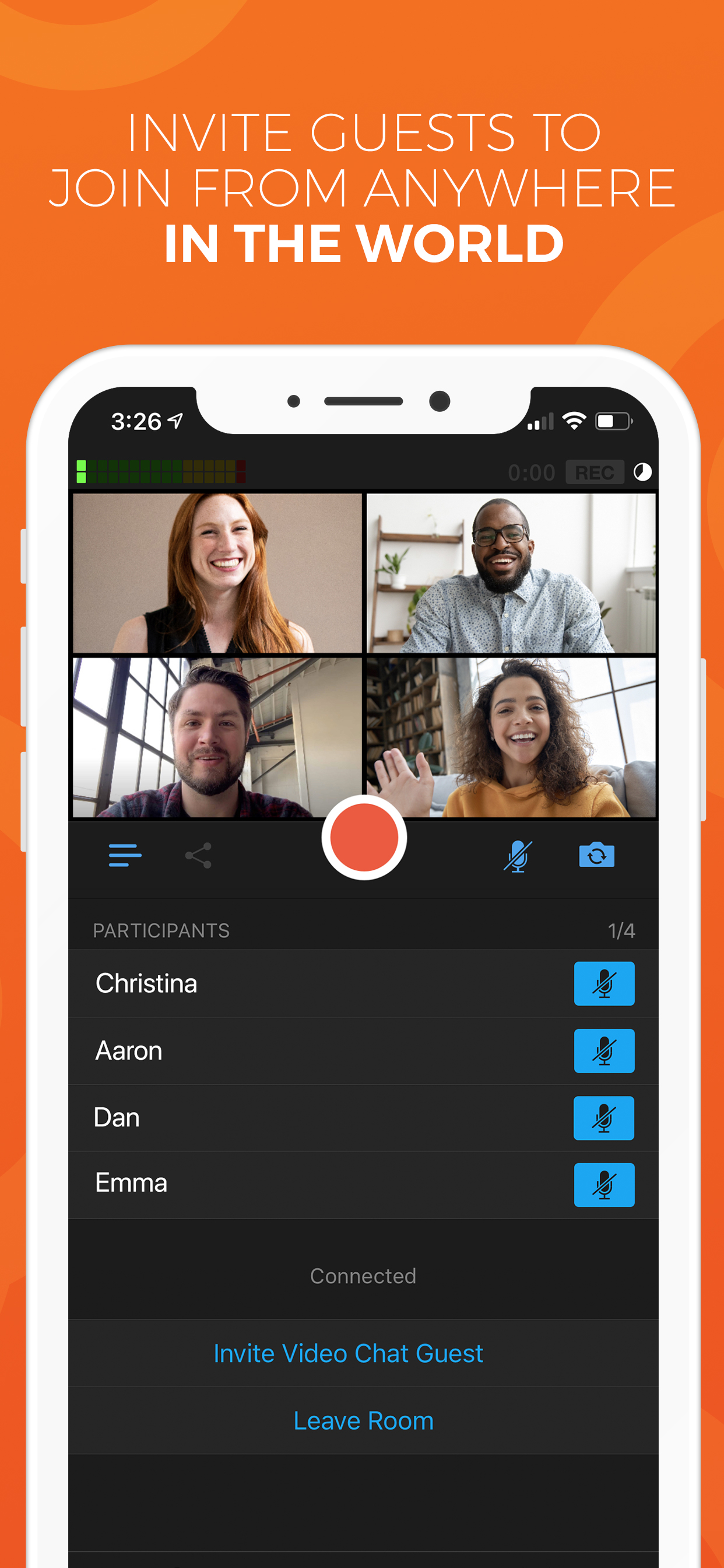 Bring in live video chat as a camera source for remote guests or locations!