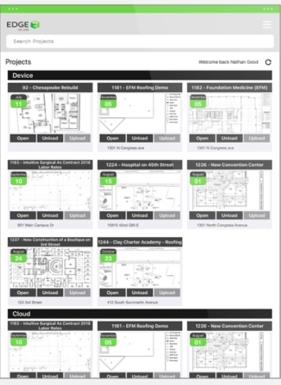 Edge On Site Software - Edge On Site project dashboard