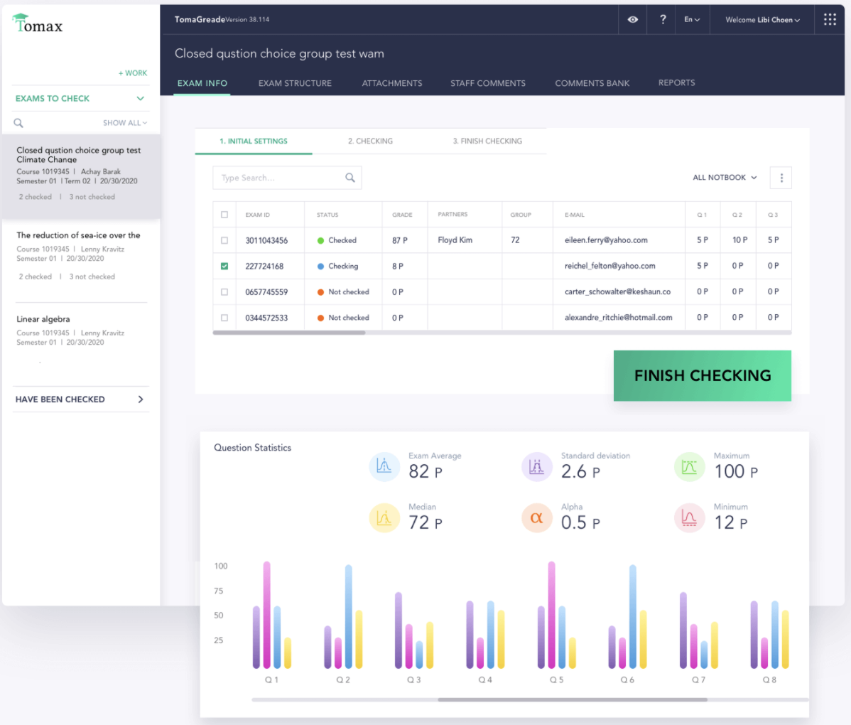 TomaGrade screenshot: Overview