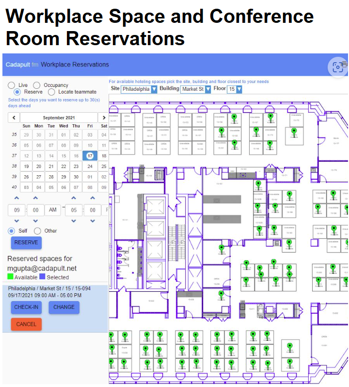Mobile Friendly Hybrid Workplace Space and Conference Room Reservations