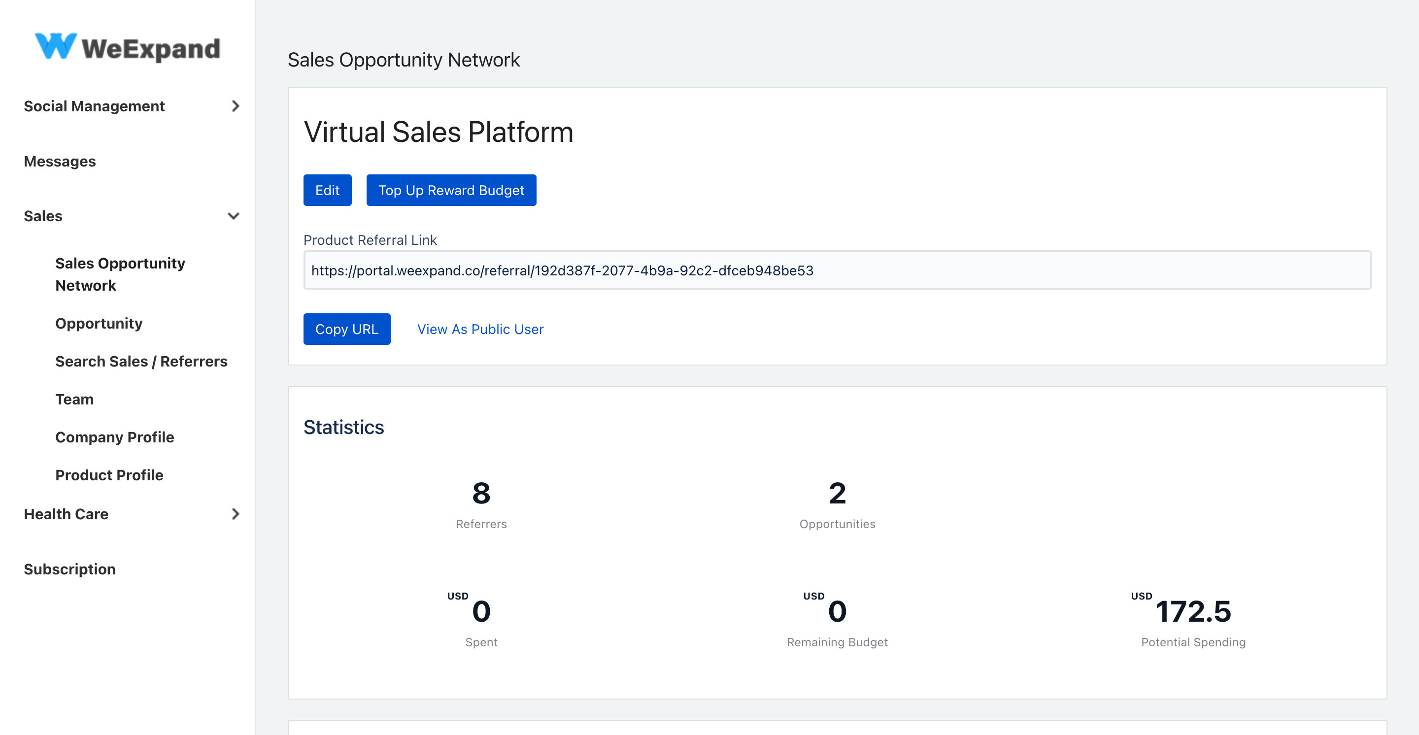 Manage and Track Sales Referral Network as well as monitoring how much incentive you are going to spend for your product content sharing and sales leads referral