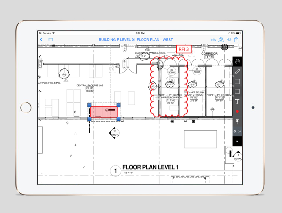 Procore Software - floor plan feature screenshot