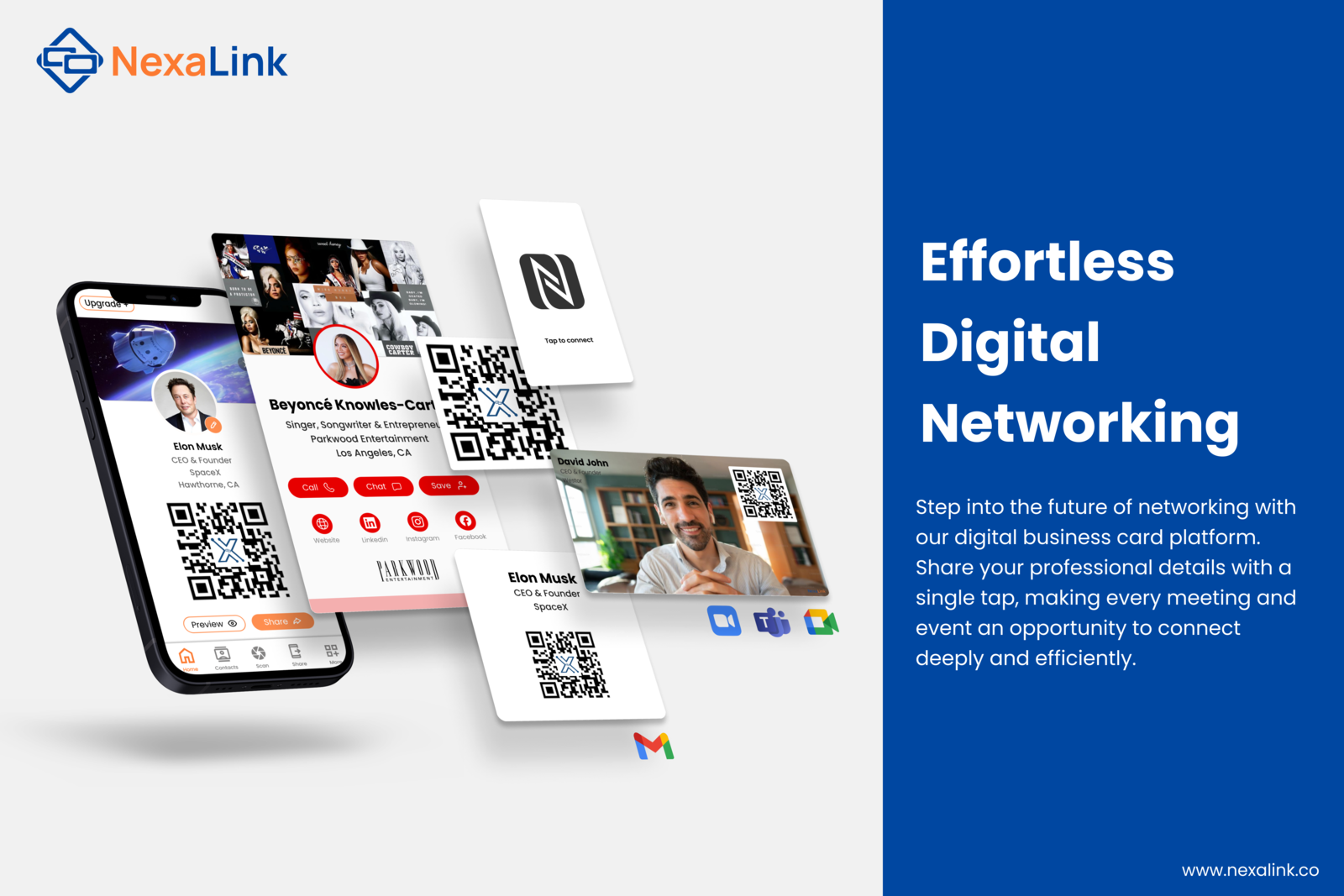 NexaLink Software - Effortless digital networking with NexaLink! Share contact info instantly, track views & manage contacts.