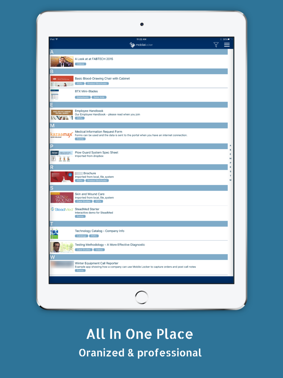 Mobile Locker Software - Content filters that enable users to receive weekly newsletters based on their preferences