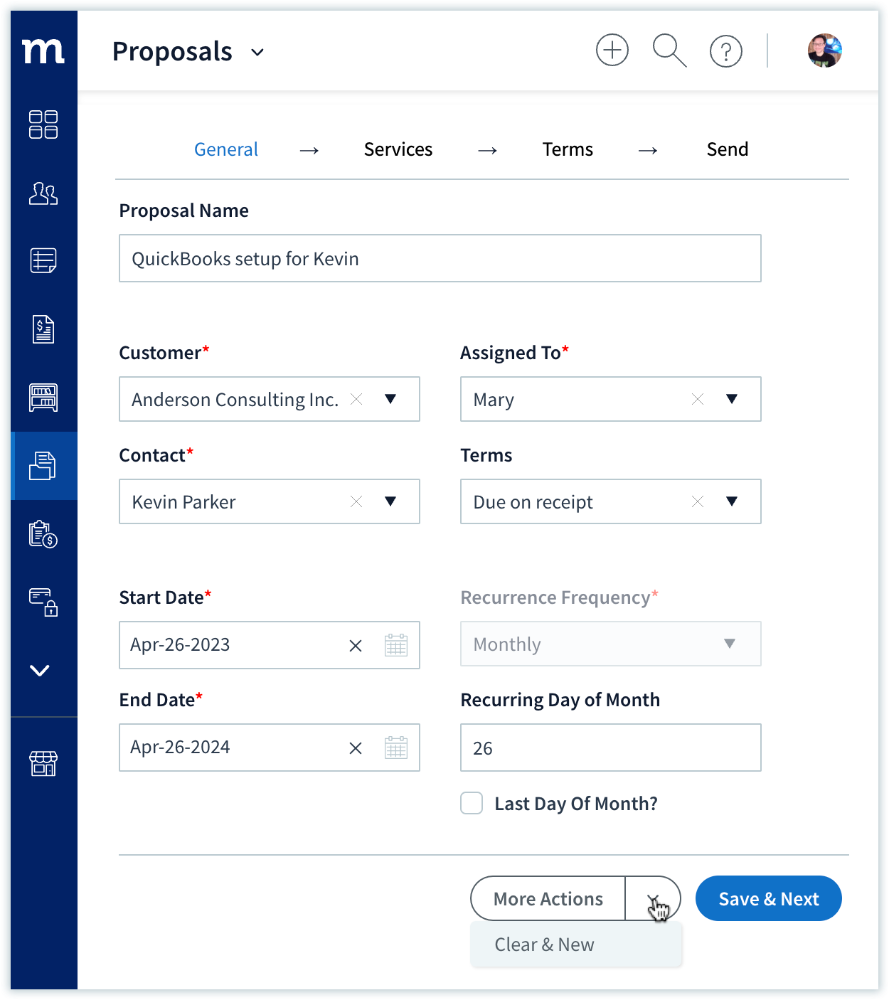 Method Proposals screenshot: Method Proposals engagement workflows
