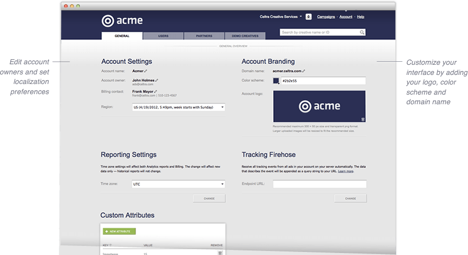 Celtra Software - Account management in Celtra