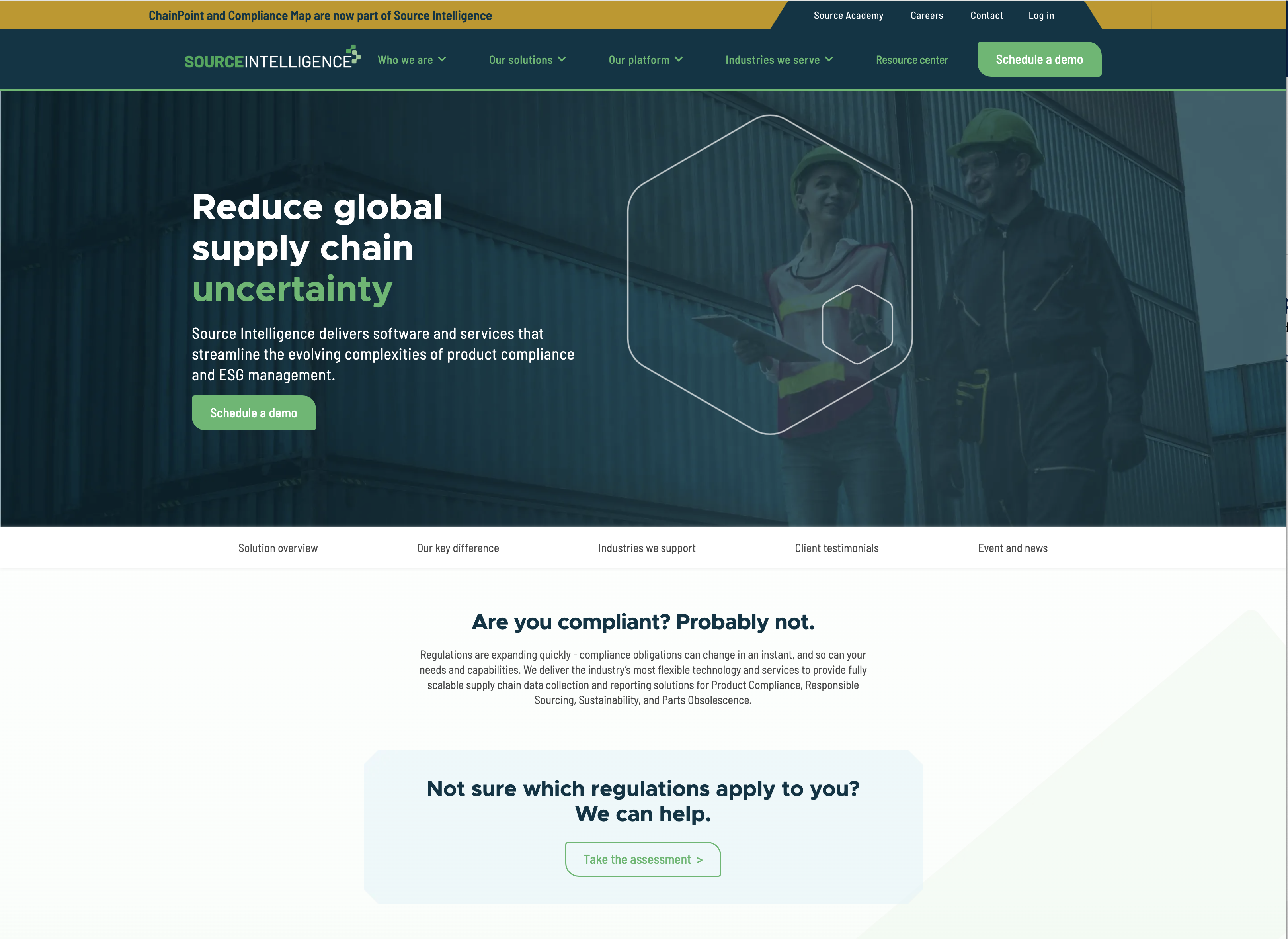 Source Intelligence screenshot: Source Intelligence Home Page