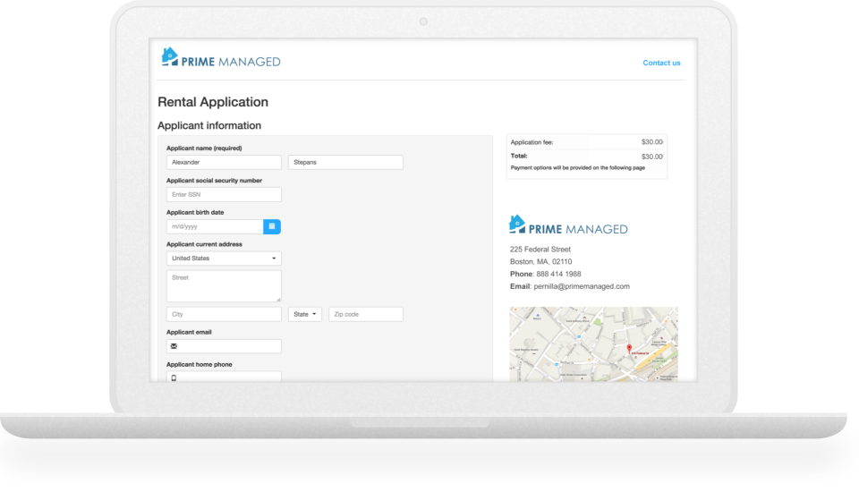 Buildium Software - Online Rental Application
