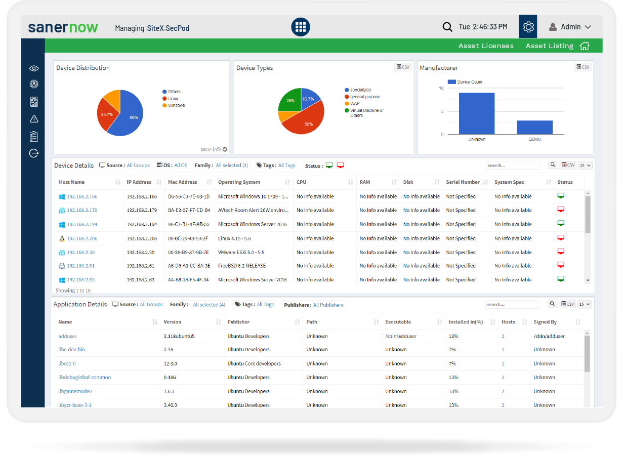 SanerNow Software - SecPod's SanerNow IT Asset Management