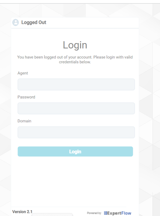Expertflow Contact Center screenshot: Agent Login