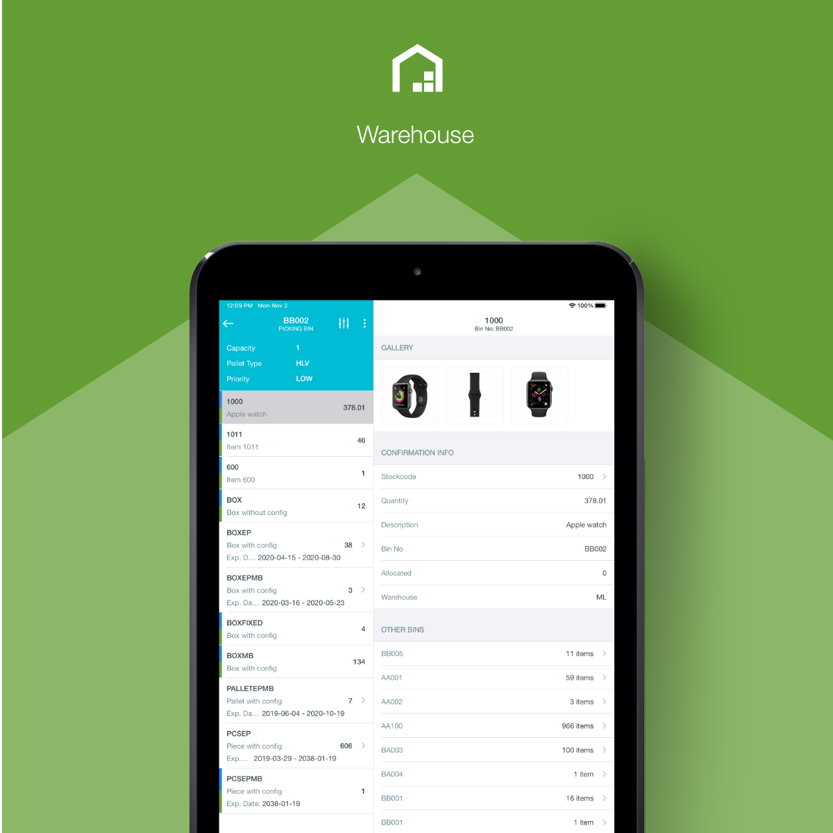 Bitlog WMS screenshot: Bitlog WMS warehouse details
