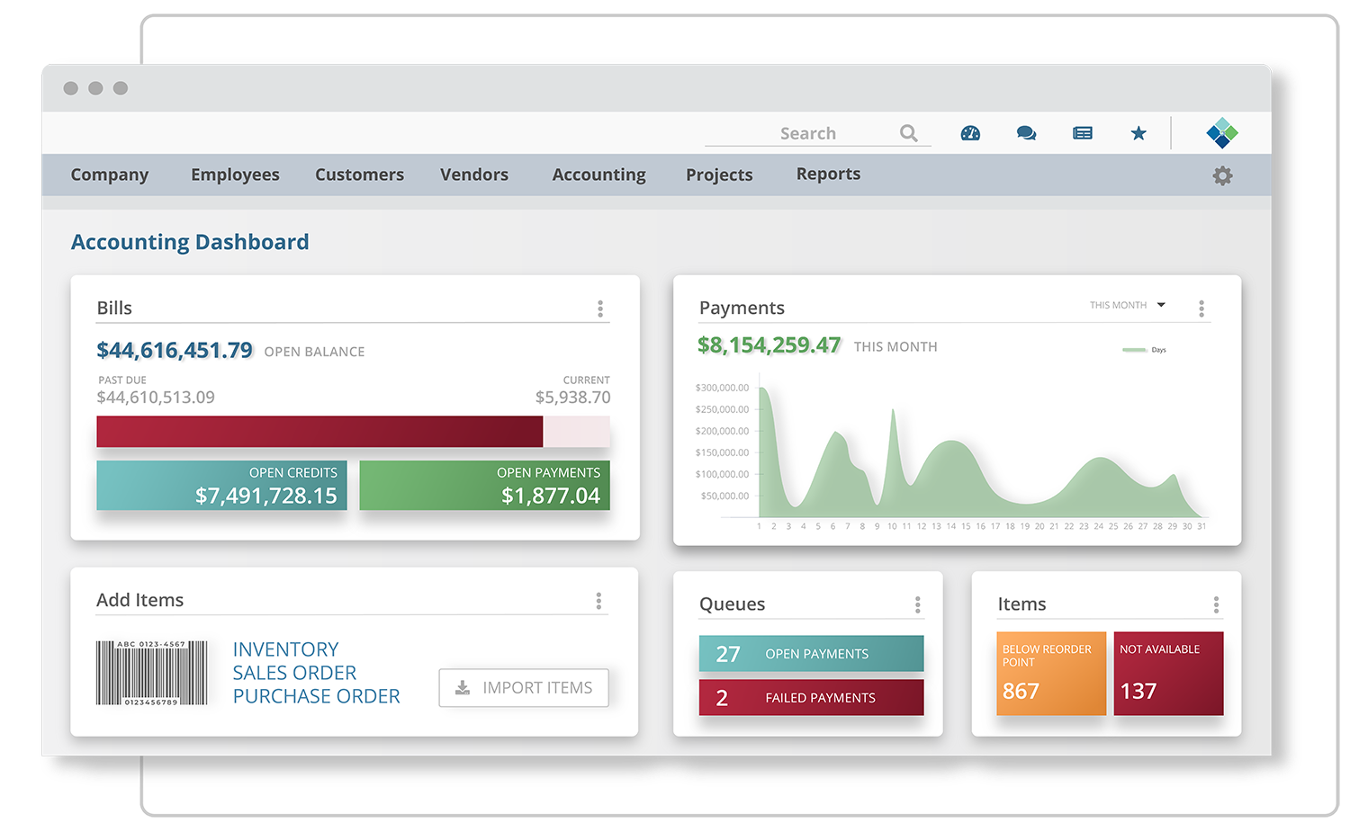 Striven Software - Accounting Dashboard
