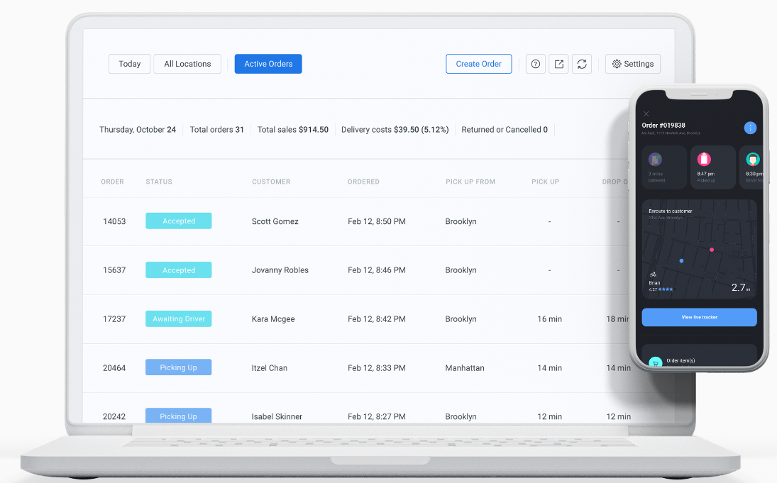 InhouseDelivery screenshot: InhouseDelivery track orders