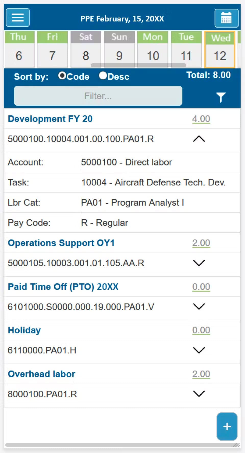 PROCAS Accounting Software - Mobile Timesheet