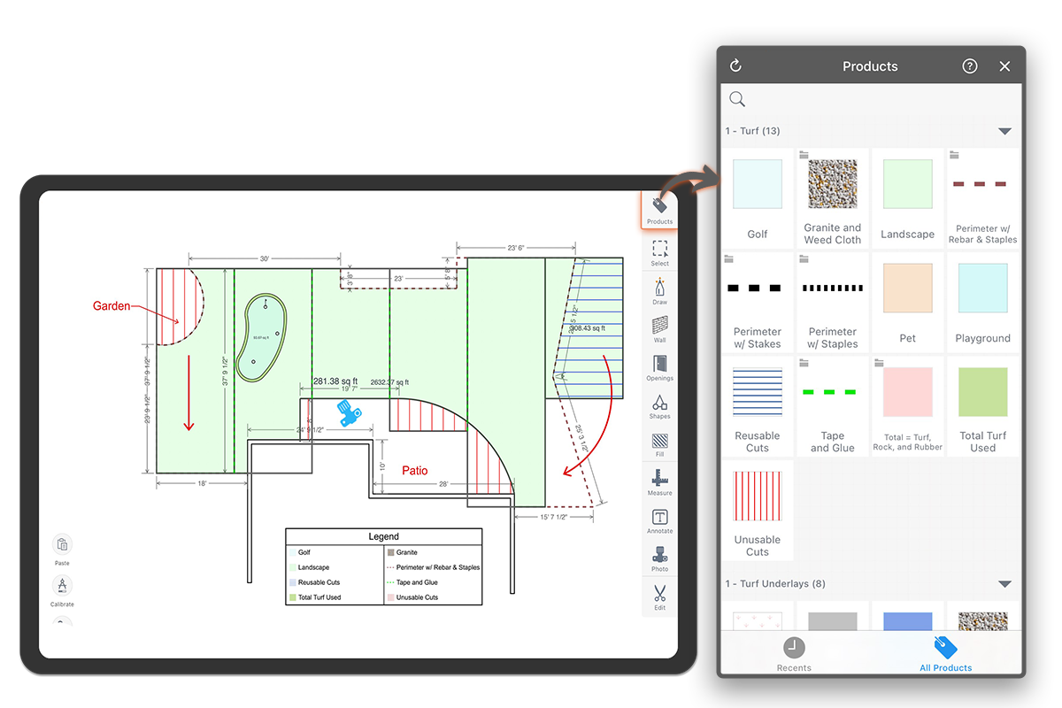 ArcSite Software - Easily apply all product and work data directly in the drawing including callouts and photos