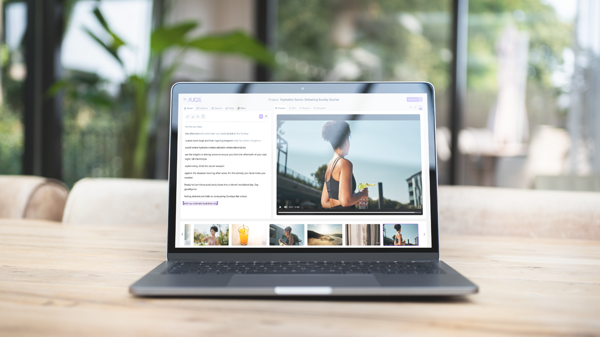 Augie screenshot: User-friendly, intuitive, and comprehensive — Augie empowers anyone to create compelling social video content at scale.