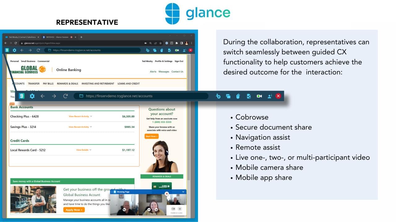 Glance Software - Glance sharing options